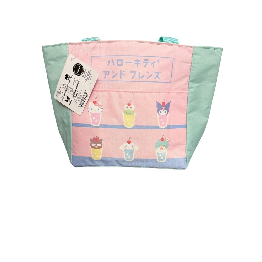 Sanrio Bokksu Hello Kitty Friends Insulated Lunch Bag Pink Mint SIL-35027 NEW‎
